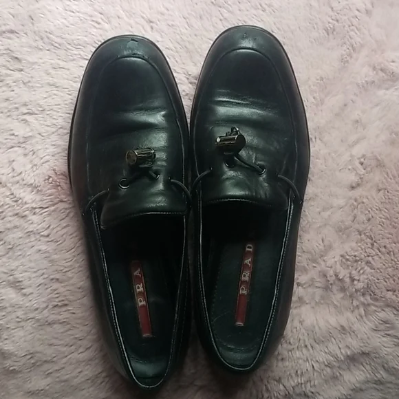 Prada Black Toggle Loafers MENS PRADA TOGGLE LOAFER BLACK LEATHER SHOES SZ 10 | eBay main image 3